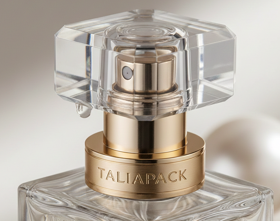 detail kemasan parfum premium dengan finishing halus