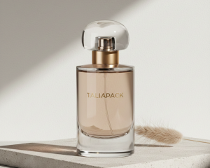 botol parfum mewah dengan desain minimalis dan kaca tebal