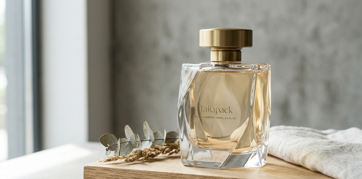 desain botol parfum elegan dengan bentuk minimalis modern
