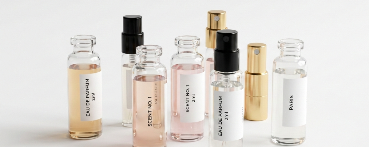 Botol model penisilin kaca bening untuk sample parfum premium 2ml