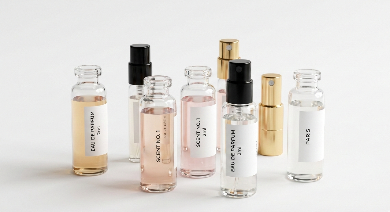 Botol model penisilin kaca bening untuk sample parfum premium 2ml