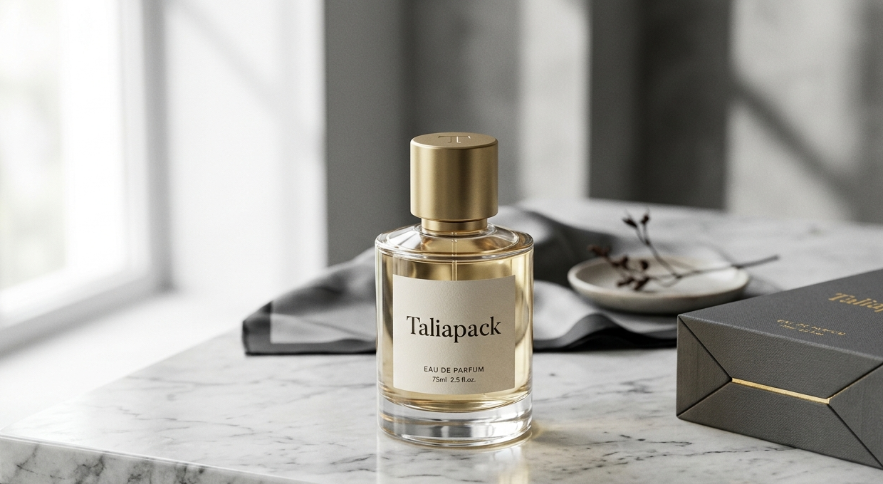 Botol parfum premium elegan dengan nuansa luxury modern