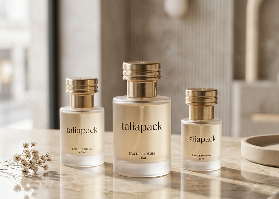 Botol parfum premium kaca elegan dengan desain mewah untuk brand parfum eksklusif